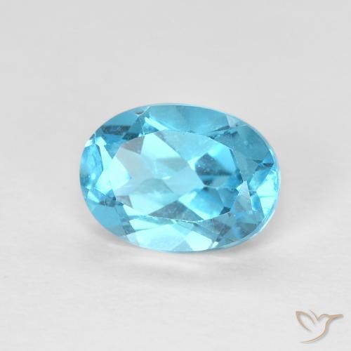 Topázio Azul Suíço Natural 1.60ct, oval, VVS