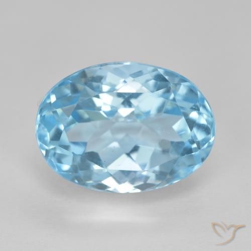 12.59ct Natural Azul Suíço Topázio, oval, VVS