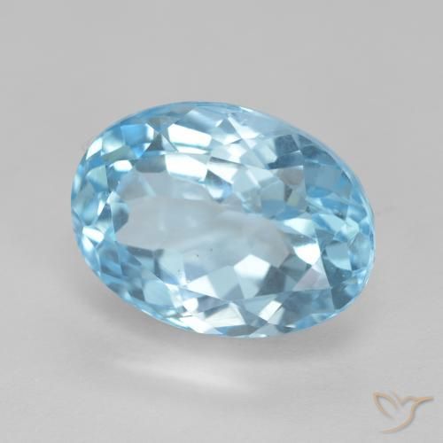 Topázio Azul Suíço Natural 12.59ct, oval, VVS