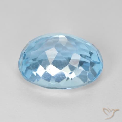 Topázio Azul Suíço Natural 12.59ct, oval, VVS