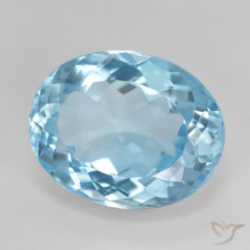 Topázio Azul Suíço Natural 18.70ct, oval, VVS-VS