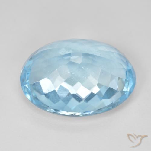 Topázio Azul Suíço Natural 18.70ct, oval, VVS-VS