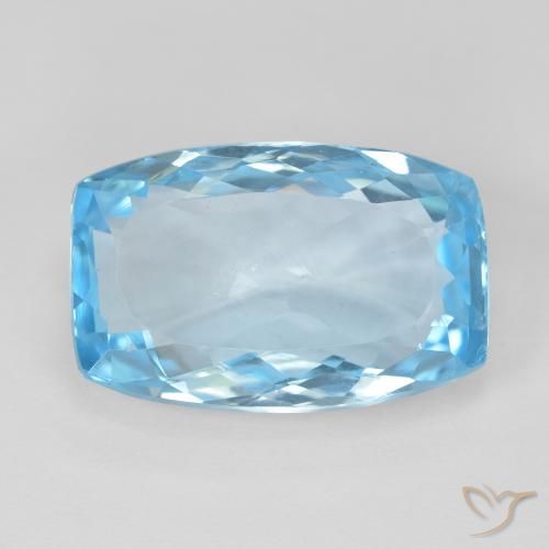 11.64ct Natural Azul Suíço Topázio, Almofada, VVS-VS