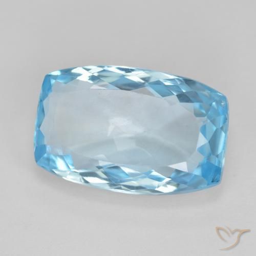 Topázio Azul Suíço Natural 11.64ct, Almofada, VVS-VS