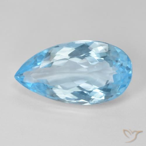 11.51ct Natural Azul Suíço Topázio, Formato de pêra, VVS-VS