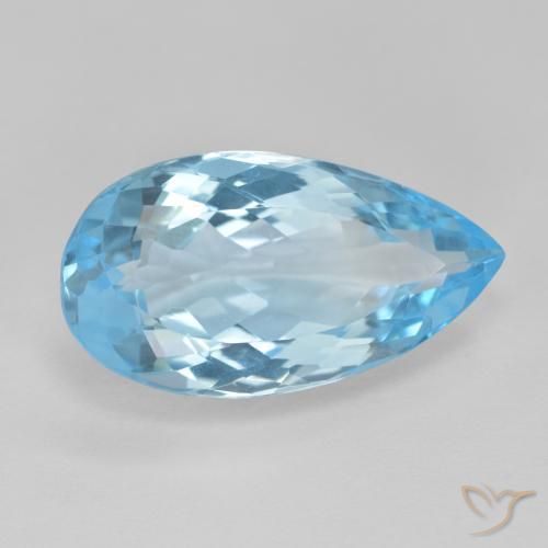 Topázio Azul Suíço Natural 11.51ct, Formato de pêra, VVS-VS
