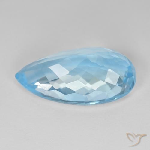Topázio Azul Suíço Natural 11.51ct, Formato de pêra, VVS-VS
