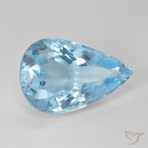 11.69ct Natural Azul Suíço Topázio, Formato de pêra, VVS-VS