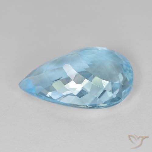 Topázio Azul Suíço Natural 11.69ct, Formato de pêra, VVS-VS
