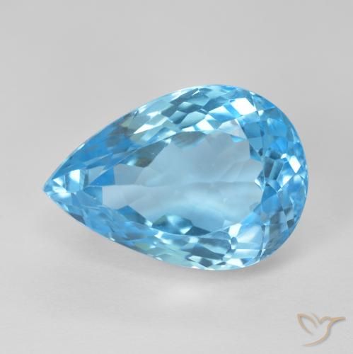 13.59ct Natural Azul Suíço Topázio, Formato de pêra, VVS-VS