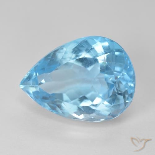 12.83ct Natural Azul Suíço Topázio, Formato de pêra, VVS-VS