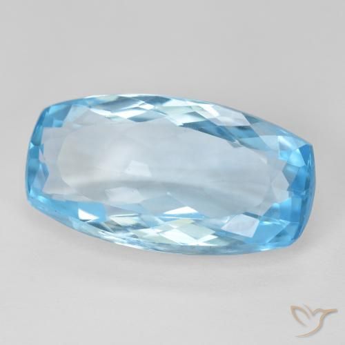 Topázio Azul Suíço Natural 15.21ct, Almofada cortada, VVS-VS