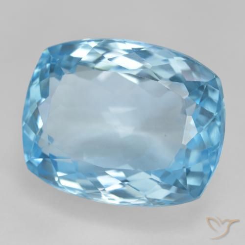 Topázio Azul Suíço Natural 29.55ct, Almofada, VVS-VS