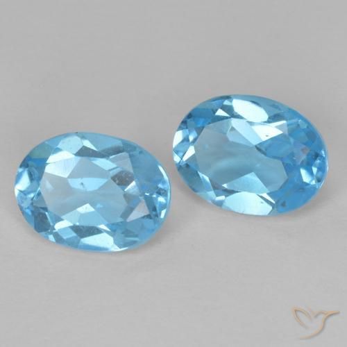 Pedras preciosas de Topázio Azul Suíço natural de 3.06 ct, oval, VVS-VS