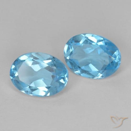 Pedras preciosas de Topázio Azul Suíço natural de 2.95 ct, oval, VVS-VS