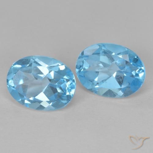 Pedras preciosas de Topázio Azul Suíço natural de 3.38 ct, oval, VVS-VS
