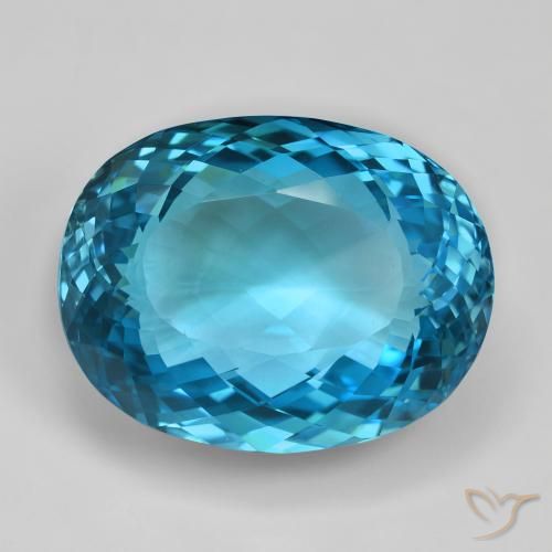 123.63ct Natural Azul Suíço Topázio, oval, VVS