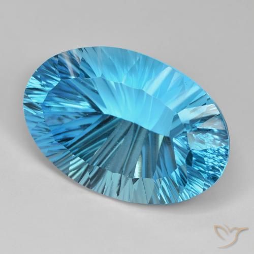 Topázio Azul Suíço Natural 69.73ct, oval, IF