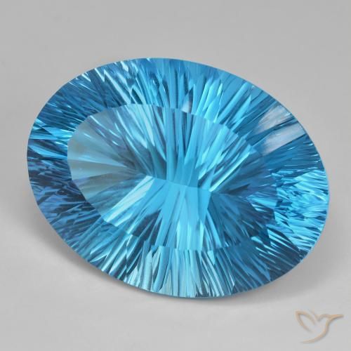 Topázio Azul Suíço Natural 82.38ct, oval, IF