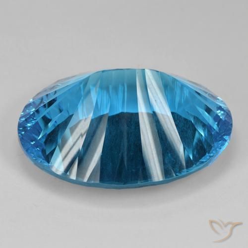 Topázio Azul Suíço Natural 82.38ct, oval, IF