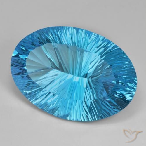 Topázio Azul Suíço Natural 78.13ct, oval, IF