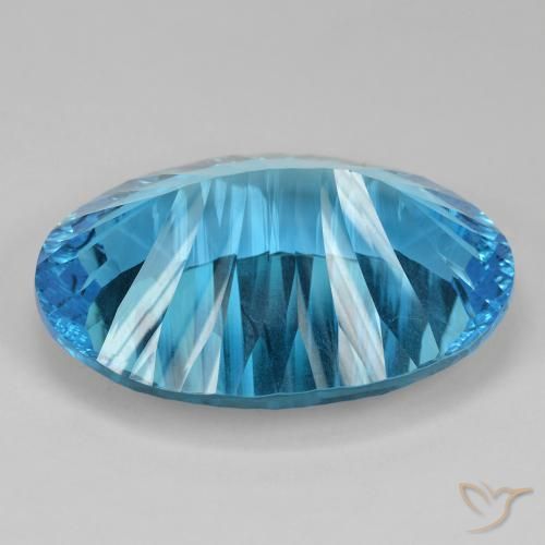 Topázio Azul Suíço Natural 78.13ct, oval, IF