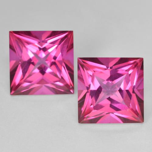 Pedras preciosas de topázio rosa natural de 12,16 ct, quadrado, VVS-VS