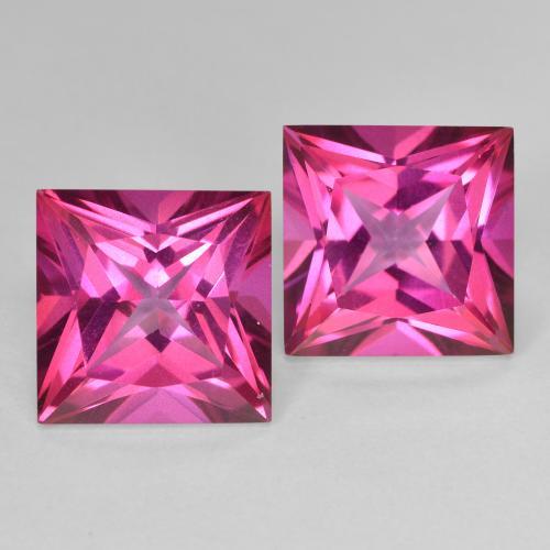 Pedras preciosas de topázio rosa natural de 12,16 ct, quadrado, VVS-VS