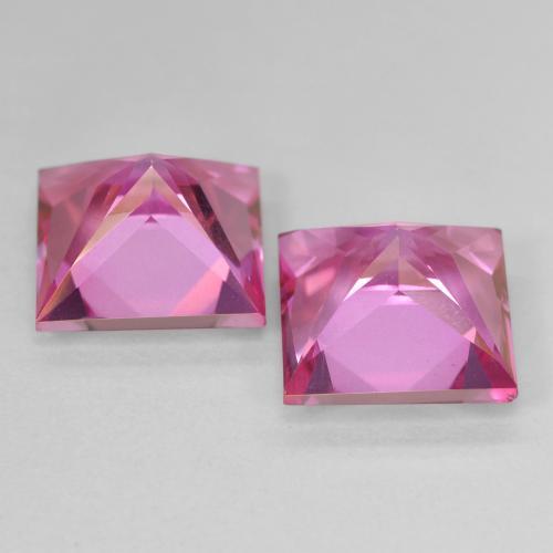 Pedras preciosas de topázio rosa natural de 12,16 ct, quadrado, VVS-VS