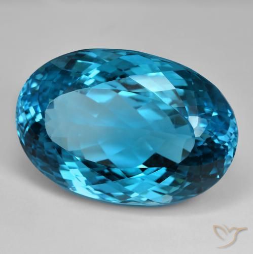 Topázio Londres Azul Natural 138.23ct, oval, IF