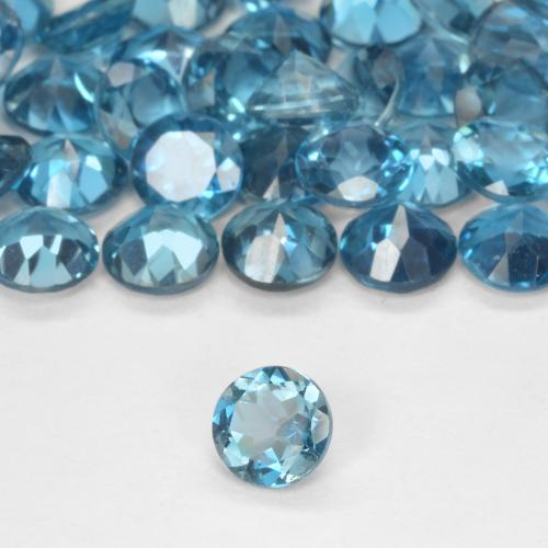 Topázio Londres Azul Natural 0.55ct, Redondo, VS