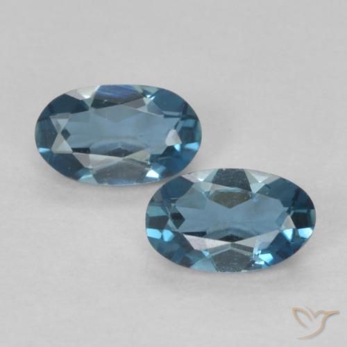 0.60ctw Natural Londres Azul Topázio, oval, VVS-VS