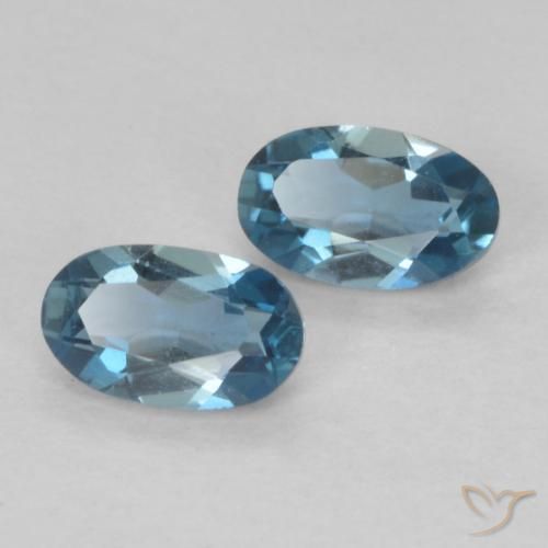 Pedras preciosas de topázio azul londrino natural de 0,60 ct, corte oval, VVS-VS