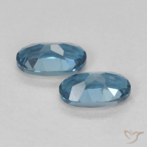 Pedras preciosas de topázio azul londrino natural de 0,60 ct, corte oval, VVS-VS