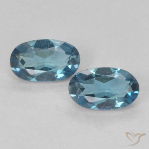 0.59ctw Natural Londres Azul Topázio, oval, VVS-VS