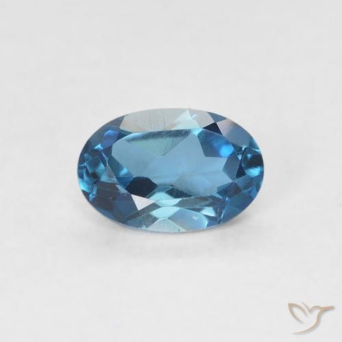 0.60ct Natural Londres Azul Topázio, oval, VVS