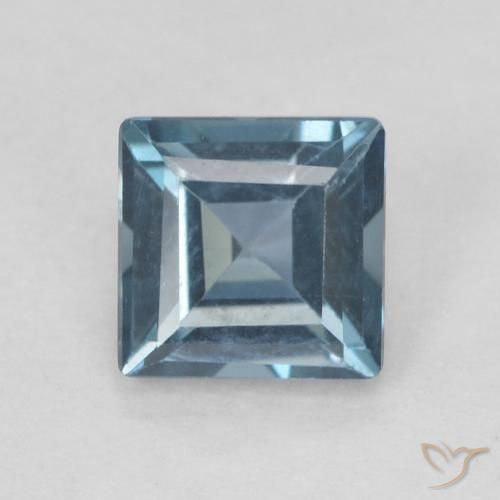 0.76ct Natural Londres Azul Topázio, Quadrado, VVS-VS
