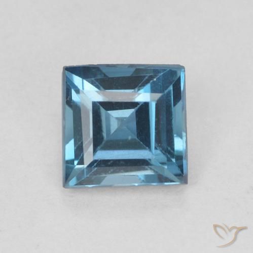 0.62ct Natural Londres Azul Topázio, Quadrado, VVS-VS