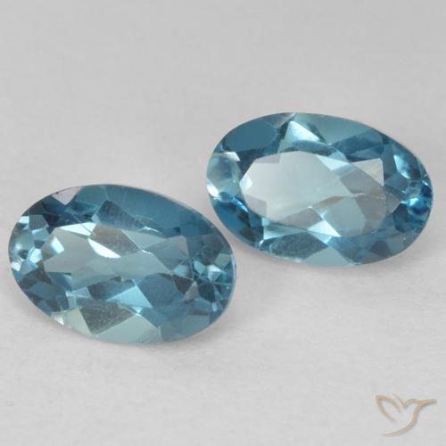 Pedras preciosas de Topázio Londres Azul natural de 1.18 ct, oval, VVS-VS