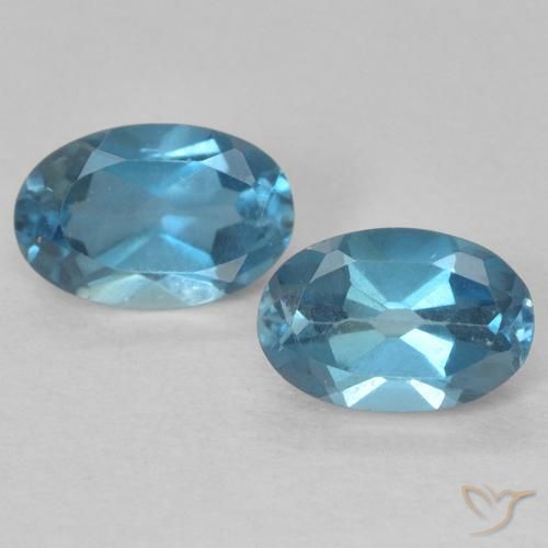 1.23ctw Natural Londres Azul Topázio, oval, VVS-VS