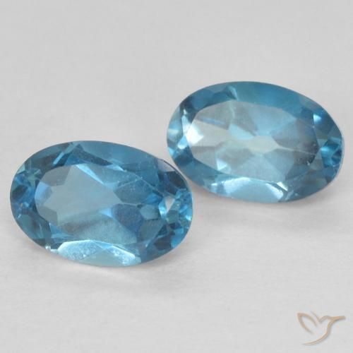 Pedras preciosas de Topázio Londres Azul natural de 1.23 ct, oval, VVS-VS