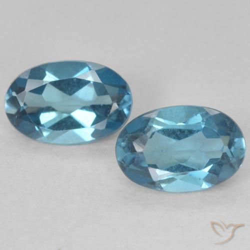 1.13ctw Natural Londres Azul Topázio, oval, VVS-VS