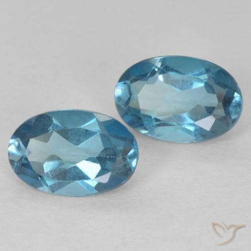 Pedras preciosas de Topázio Londres Azul natural de 1.13 ct, oval, VVS-VS