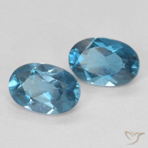 Pedras preciosas de Topázio Londres Azul natural de 1.06 ct, oval, VVS