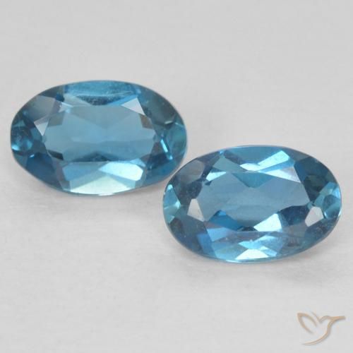 Pedras preciosas de Topázio Londres Azul natural de 1.02 ct, oval, VVS