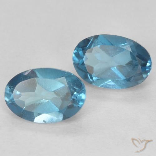 Pedras preciosas de Topázio Londres Azul natural de 1.25 ct, oval, VVS