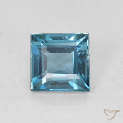 0.61ct Natural Londres Azul Topázio, Quadrado, VVS