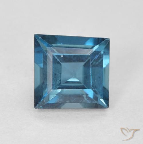 0.67ct Natural Londres Azul Topázio, Quadrado, VVS-VS