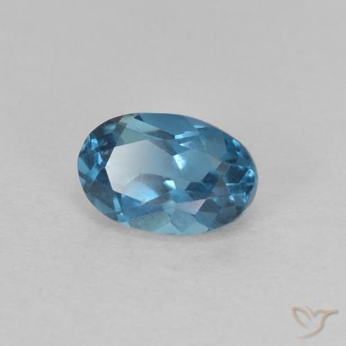 Topázio azul natural 0,73ct, corte oval, VVS-VS
