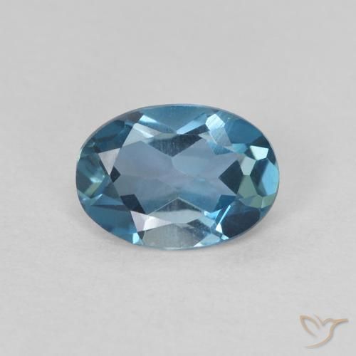 0.75ct Natural Londres Azul Topázio, oval, VVS-VS